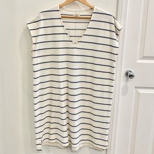 Madewell short sleeve cream stripe dress size XL